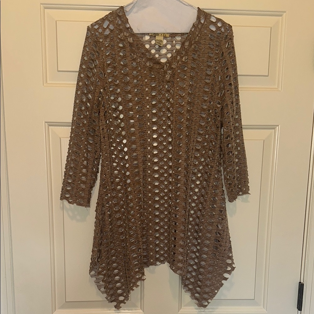 Camille & Co Dark Tan Tunic Top